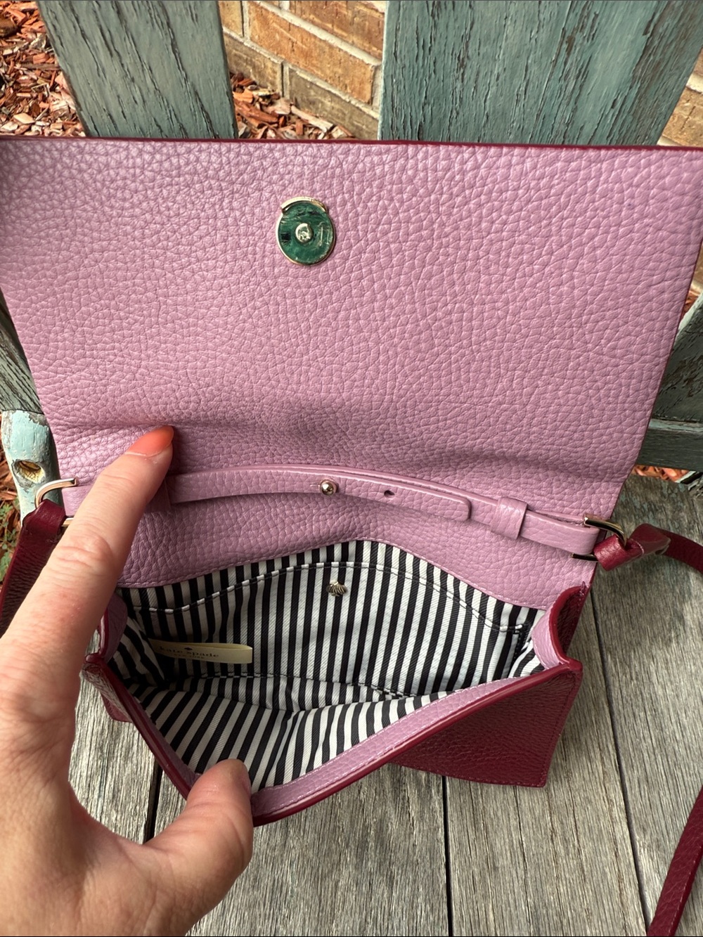 Kate spade โ ๏ธ Maroon Eden Lane Jacinda Crossbody Bag w/a darling bow ๐ accent - Picture 10 of 15